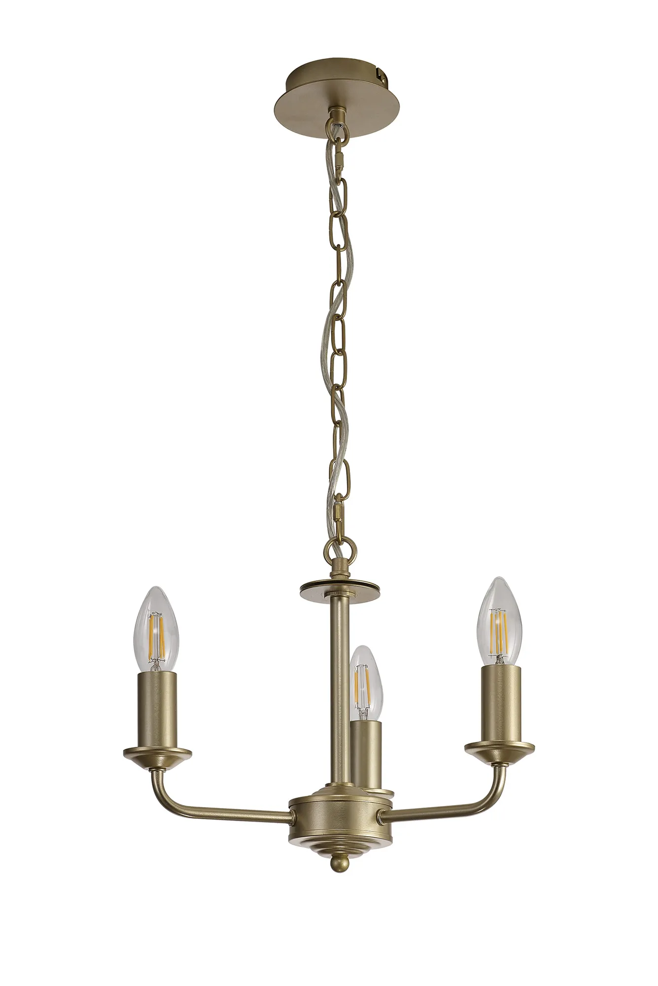 Banyan 45cm 3 Light Pendant Champagne Gold; Ivory Pearl DK0950  Deco Banyan CG IV